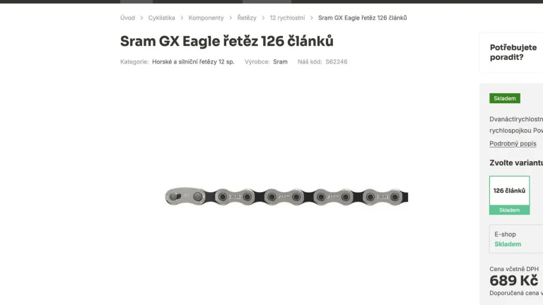 Řetěz SRAM PC GX Eagle - Nove