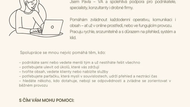 Virtuální asistentka – Celá ČR / online