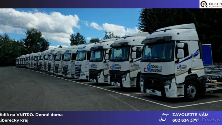 Nabídka práce pro řidiče C+E na VNITRO. Denně doma.