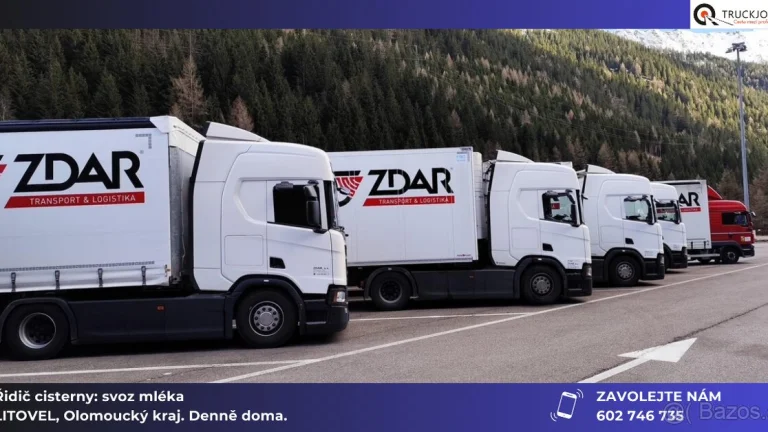 Řidič cisterny na svoz mléka. Region: LITOVEL (TRUCKJOBS)