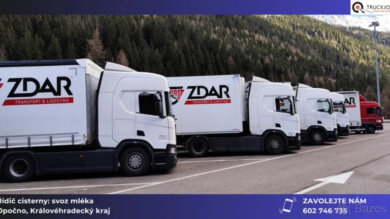 Řidič cisterny na svoz mléka. Region: Opočno (TRUCKJOBS)