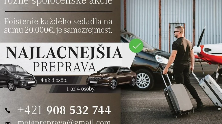 Preprava na letiská od 1-8 osob