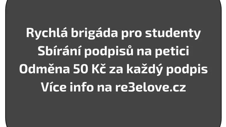Rychlá brigáda pro studenty kdekoli v ČR
