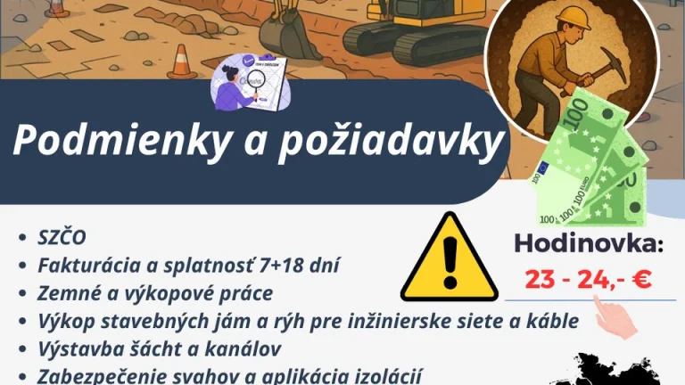 Hľadáme troch pracovníkov na výkopové práce.