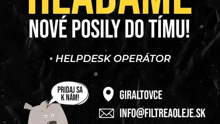 Prijmeme Helpdesk operátora - Internetový obchod