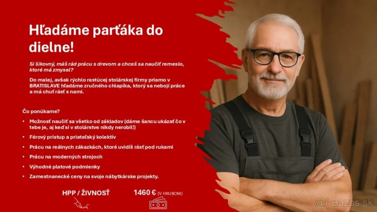 REMESELNÁ PRÁCA V DIELNI / STOLÁR / POMOCNÁ PRÁCA