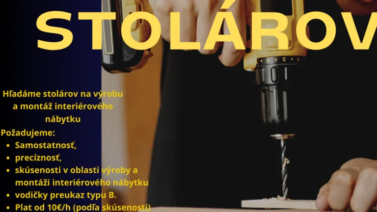 Hľadáme stolárov