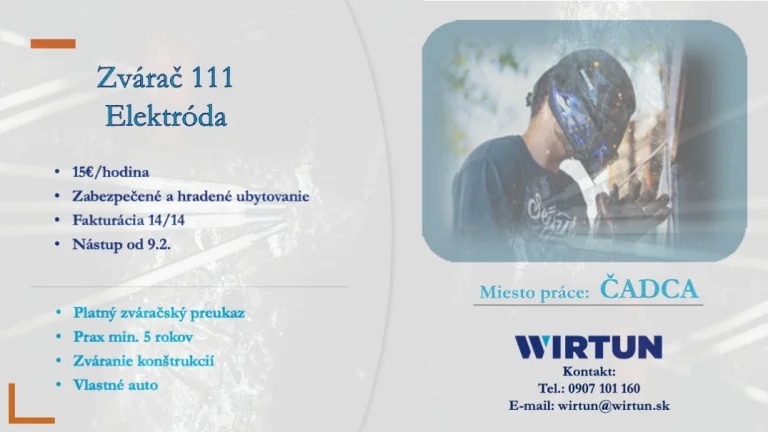 ZVÁRAČI 111- nástup do piatku