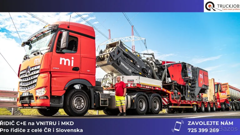 Řidič/ka vozidla nad 7,5 t – návěs. Vnitro i MKD.