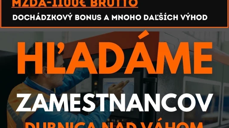 operátor/ka - na LISOVŇU Dubnica nad Váhom