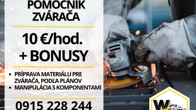 Hľadáme pomocníka zvárača do Šale