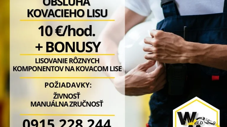 HĽADÁME - Obsluha kovacieho lisu