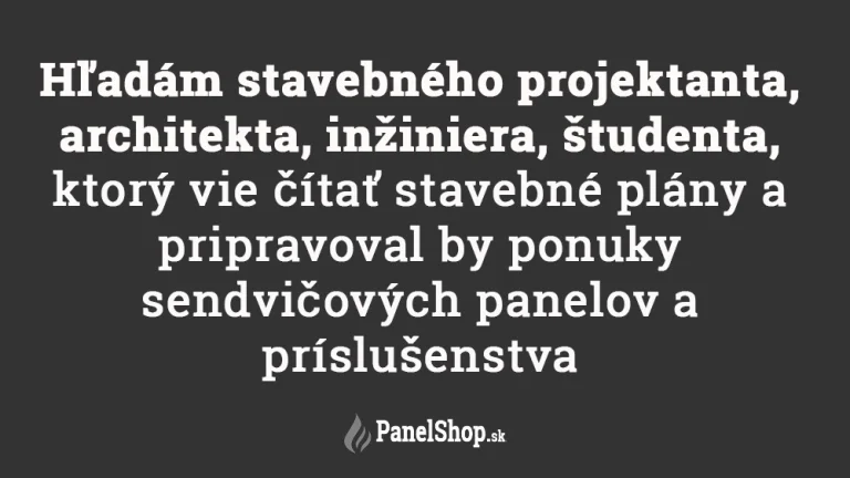 Hľadám stavebného projektanta, architekta, inžiniera