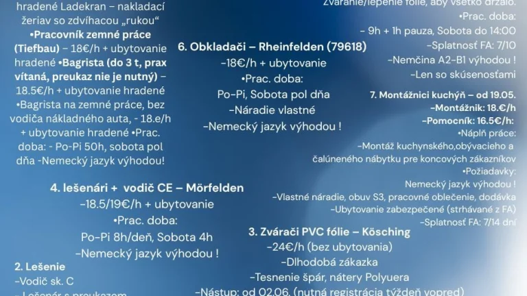 HĽADÁME POSILY DO NÁŠHO TÍMU – Nemecko