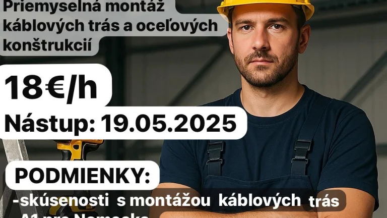 ✅Hľadáme SZČO montérov na káblové trasy ✅