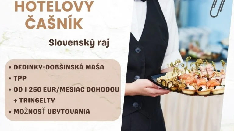 Hotelový čašník - Slovenský raj