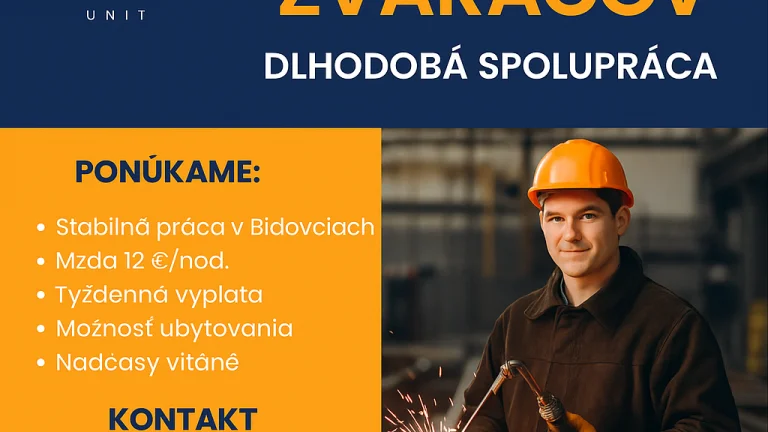 Stabilná práca pre zvárača CO2 – nástup ihneď