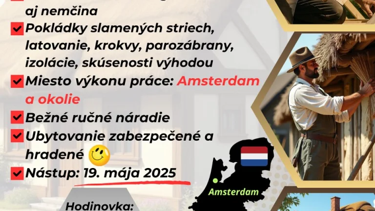 Hľadáme pokrývačov slamených striech.