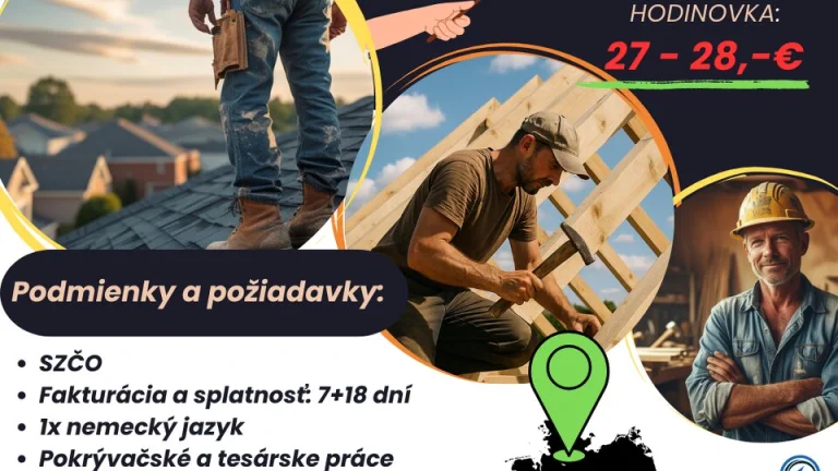 Hľadáme dvoch tesárov/pokrývačov.