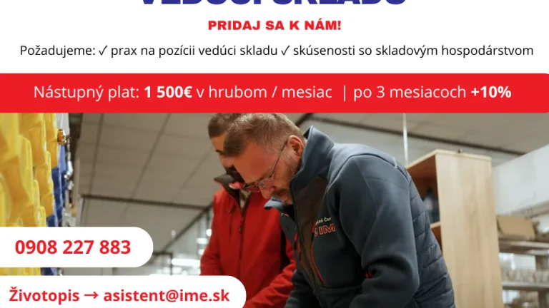 Vedúci skladu kúrenárskeho materiálu IME s praxou