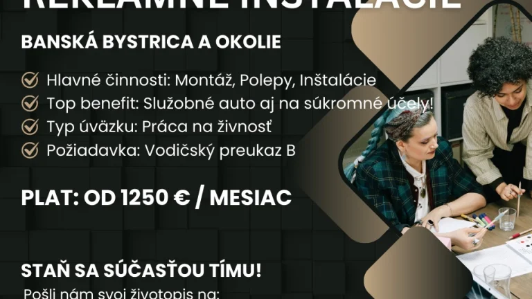 Hľadáme Špecialistu na reklamné inštalácie