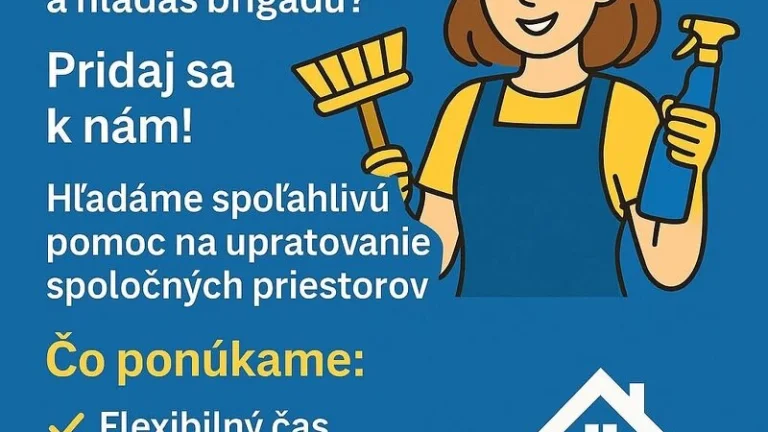 Hľadáme upratovačku Prešov