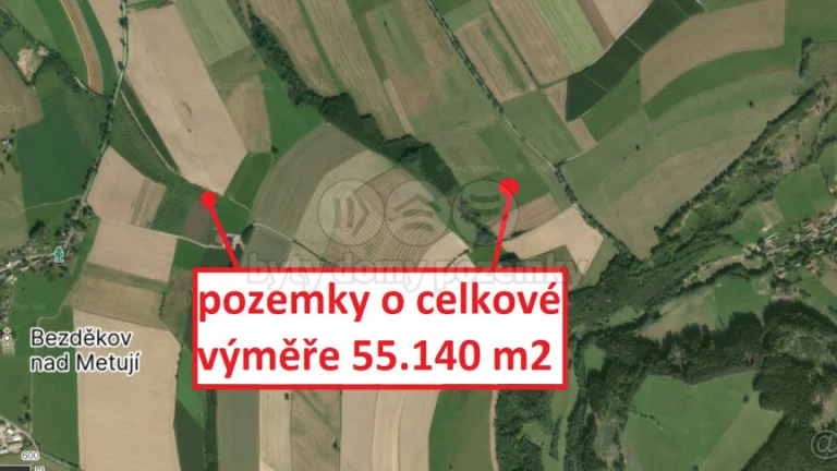 Prodej pole, 55140 m², Machov - Nízká Srbská