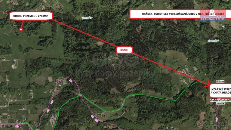 Prodej louky s obyvatelným autobusem, 4783 m², Hrádek