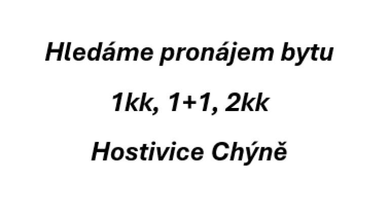 PRONÁJEM BYTU 1KK, 1+1, 2KK HOSTIVICE CHÝNĚ