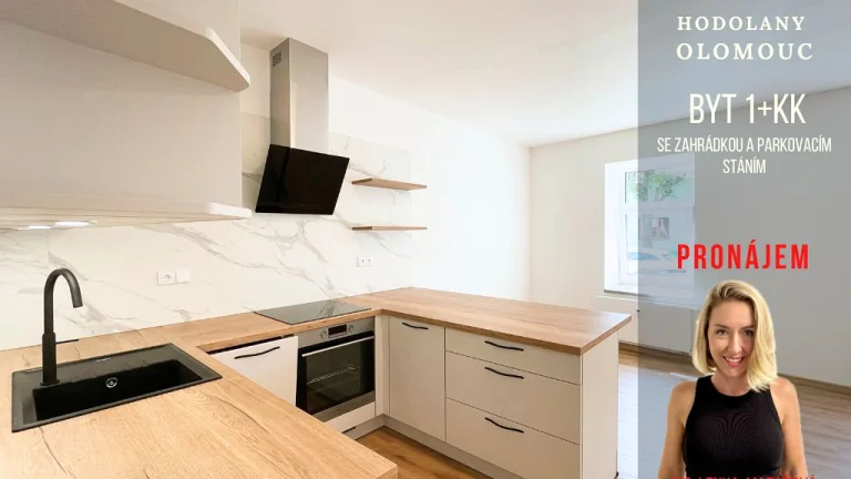Pronájem 1+kk, 36,8 m², zahrádka 50 m², parkovací stání, Olo