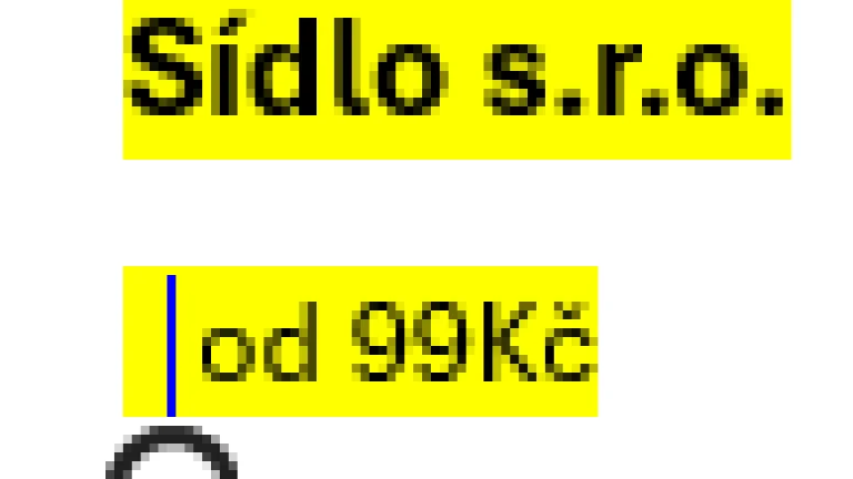 sídlo společnosti od 99,-Kč měsíc