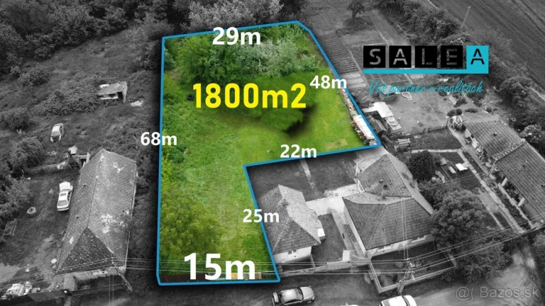 POZEMOK NA VÝSTAVBU 1800m2 TOMAŚÍKOVO