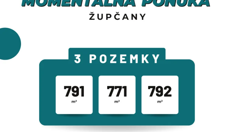Pozemok Župčany - 3 stavebné pozemky