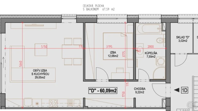 Na prenájom: Veľký 2-izbový byt s výhľadom do lesa – Kostoli