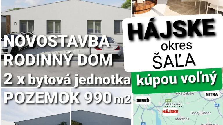 NOVOSTAVBA 4-IZBOVÉHO RODINNÉHO DOMU - MLADÝ HÁJ - ŠAĽA