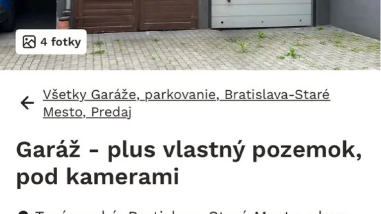 Predam garaz 18 m s vlastnym pozemkom