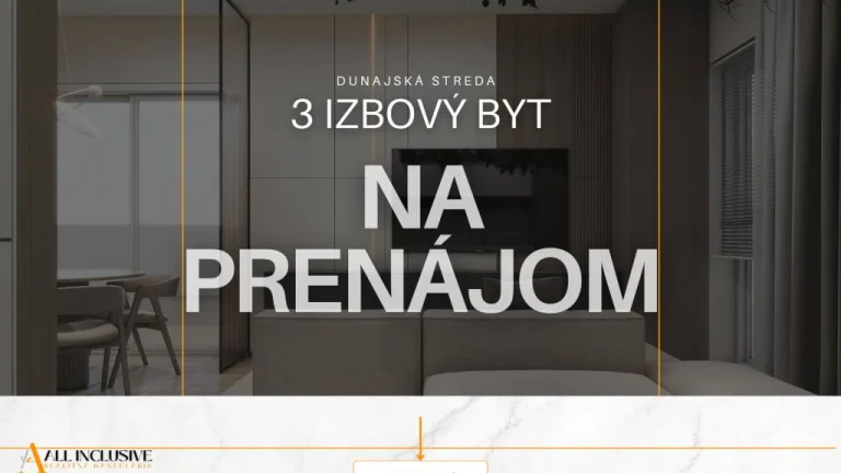 ALL INCLUSIVE | NA PRENÁJOM 3-IZBOVÝ BYT S BALKÓNOM V DUNAJS