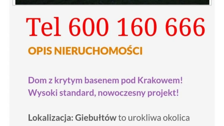 Modlniczka ok Krakowa dom parterowy 164m2