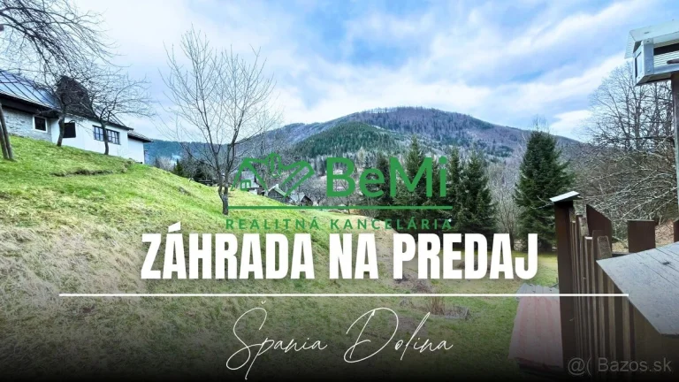 Záhrada s chatkou, 2202 m2 Špania Dolina
