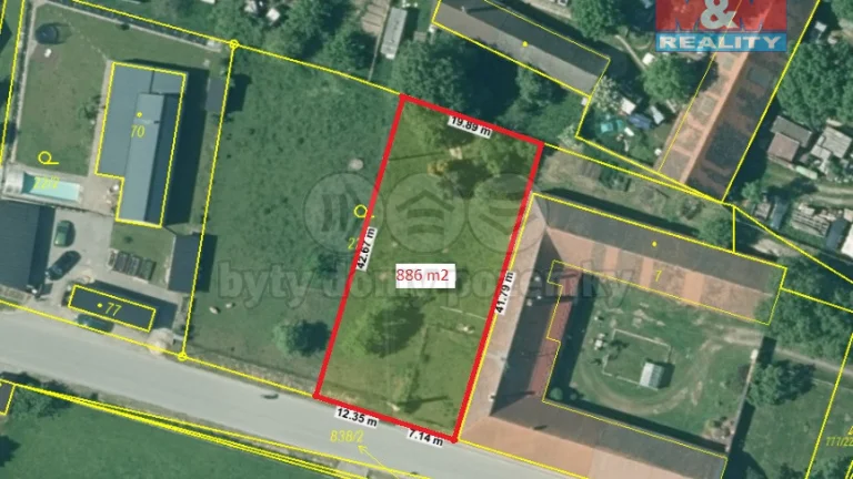 Prodej pozemku k bydlení, 886 m², Vlkovice u Lišova