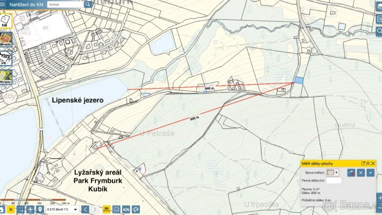 Pozemek v k.u. Frymburk u Lipenského jezera