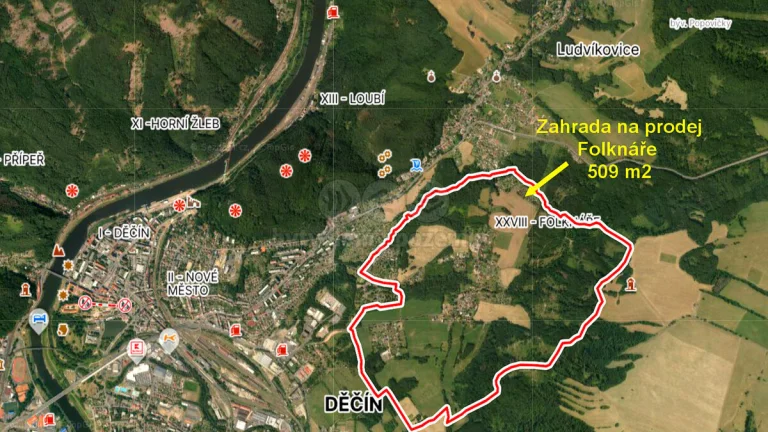 Prodej zahrady, 509 m², Děčín XXVII Folknáře