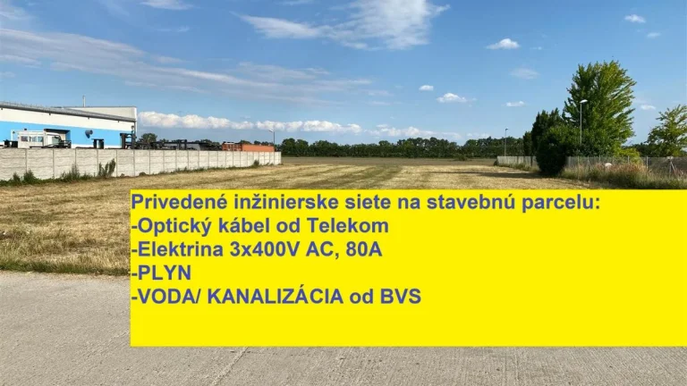 Pozemok pre občiansku vybavenosť a byvanie v Dun.Lužnej