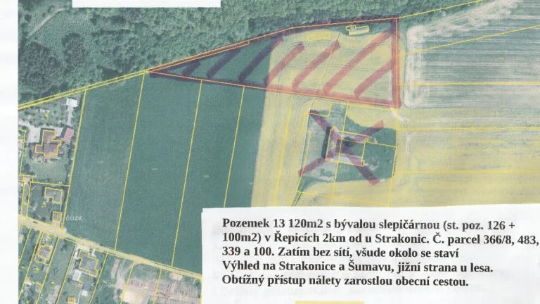 Poz. 13 120m2 se st. p. 226m2 2km od Strakonic 140Kč/m2