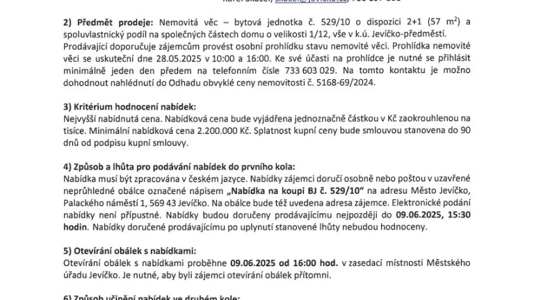 Jevíčko, Nerudova 529, bytová jednotka 2+1