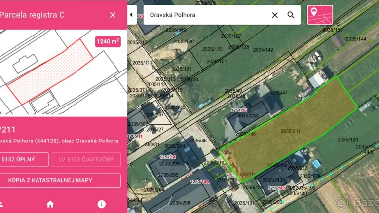 Stavebný pozemok Oravská Polhora 1.240 m2