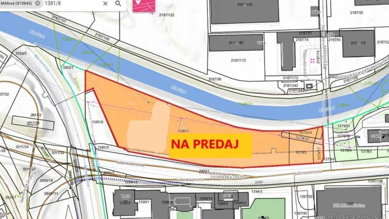 STAVEBNÉ POZEMKY 13490 m2, ZVOLEN - MÔŤOVÁ, pri ICE ARÉNE
