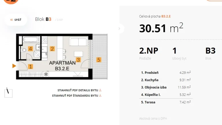 Novostavba, 1-izbový byt s terasou, Eduarda Wenzla ul., Brat