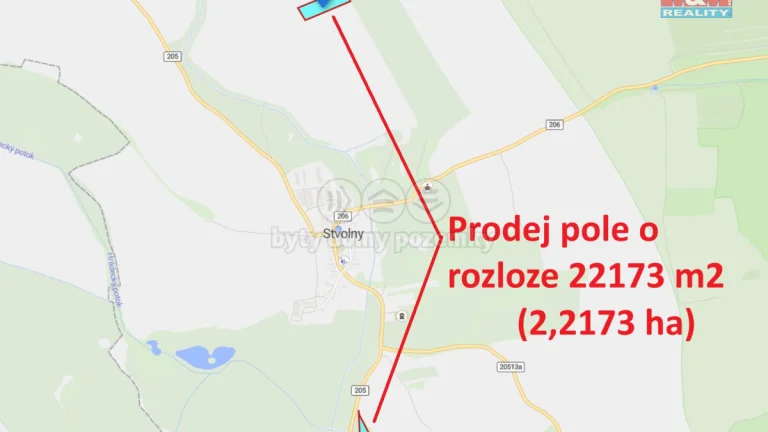 Prodej pole, 22173 m², Stvolny - Manětín