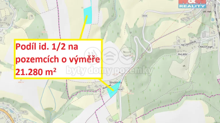 Prodej louky, 21280 m², Hronov - Zbečník